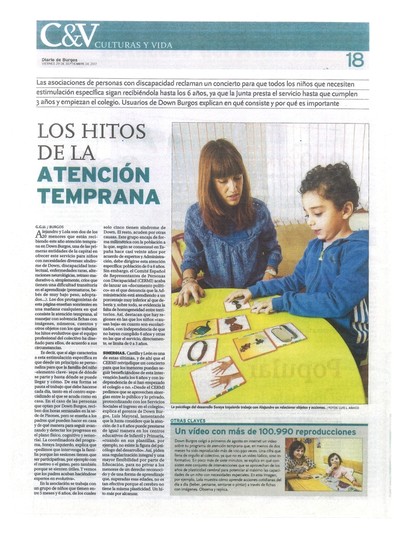 Servicio de atención temprana en diario de Burgos