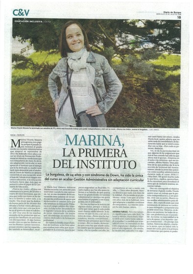 Marina en diario de Burgos