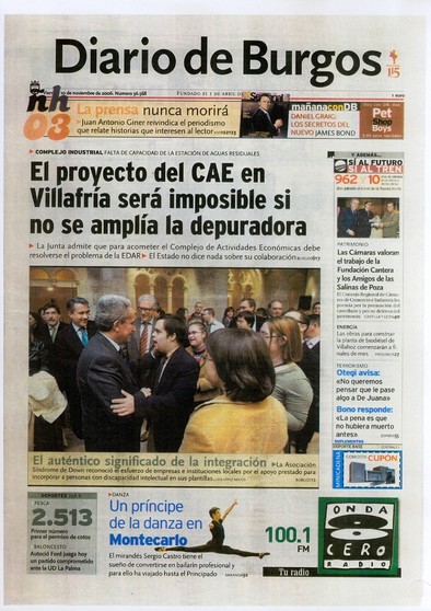 Diario de Burgos nos dedica su portada