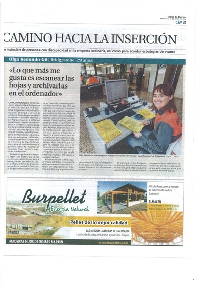 Olga en el Diario de Burgos