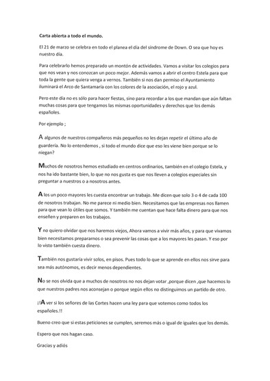 Manifiesto Día Mundial